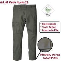 PANTALONE FODERATO IN PILE art. 6F Verde