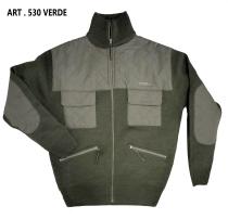 MAGLIONE ZIP LUNGA CON RINFORZI art. 530 Verde